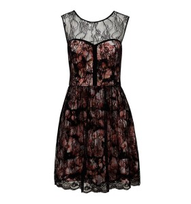 FOREVER NEW lace overlay printed dress